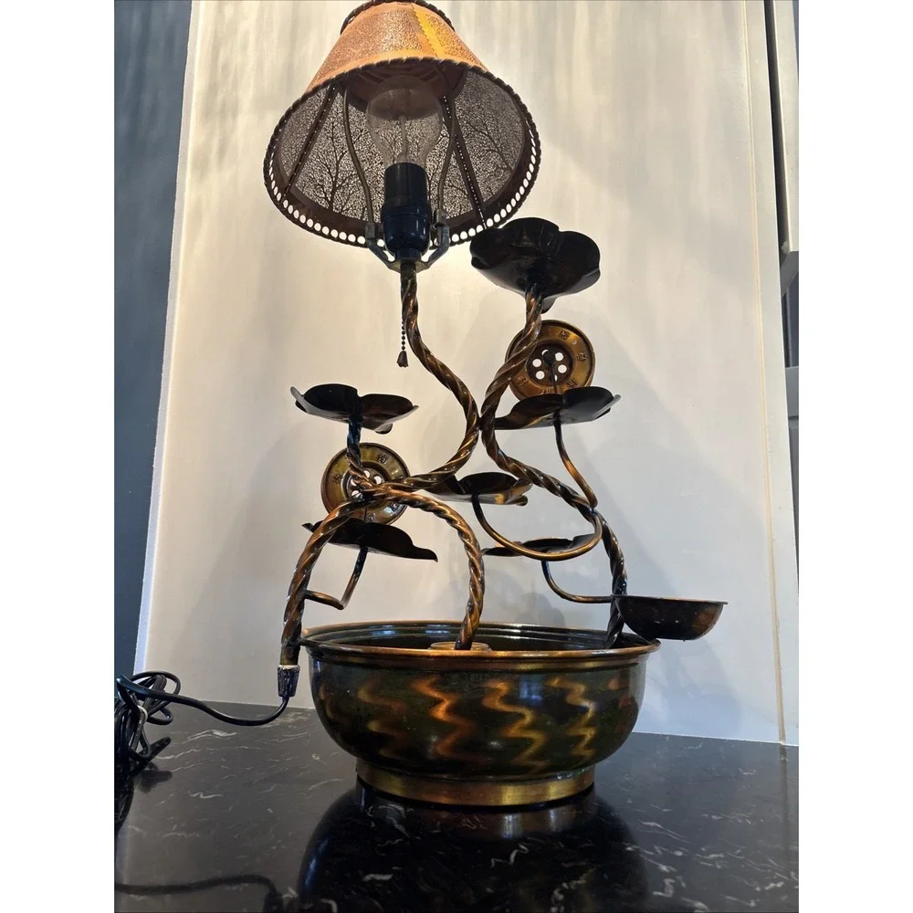 Copper Water Wheels Fountain & Lamp- Feng Shui Sphere